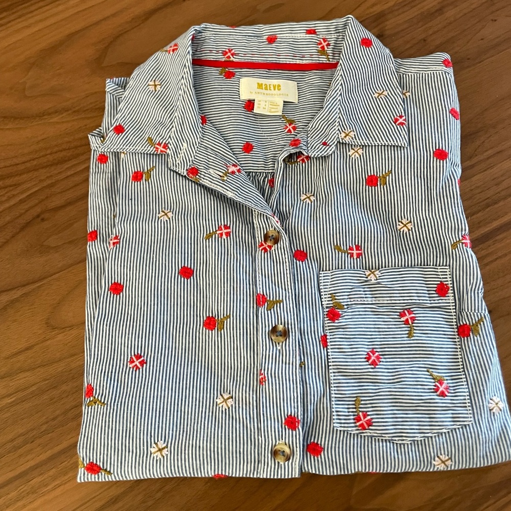 Anthropologie Meave long sleep blouse